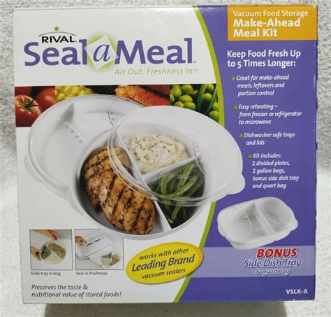 Rival Seal A Meal Vacuum Food Storage Make Ahead Meal Kit Plates Bags ...