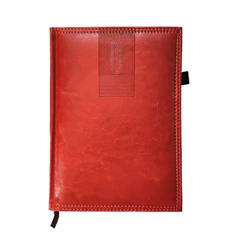 Buy Cubic A5 Dated PU New Year 2026 Diary - Brown, 80 GSM Online at ...