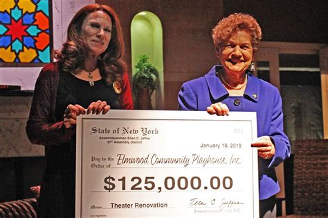 Assemblywoman Jaffee Presents $125,000 to Elmwood Community Playhouse ...