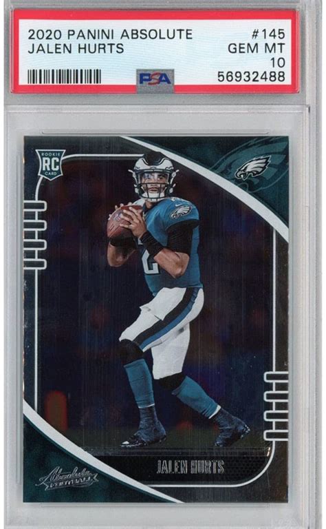 Graded 2020 Panini Absolute Jalen Hurts #145 Rookie RC Football Card ...