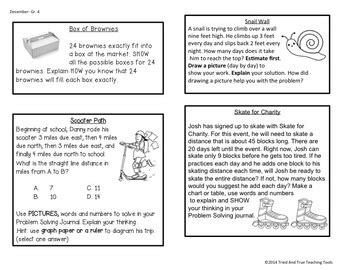 BACK TO SCHOOL Math at Home: Monthly Problem Solving for 4th Grade