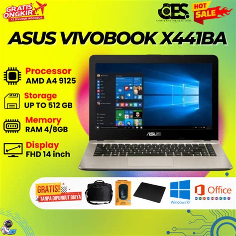 Promo Asus VivoBook X441BA - AMD A4-9125 - RAM 8GB - SSD 512GB - DVD ...