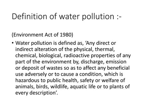 Water Pollution Definition Environmental Science at Minh Boser blog