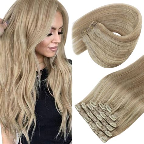 Amazon.com : [Top Selling] Sunny Clip in Hair Extensions Blonde Clip in ...