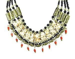 Buy Tribal Naga Choker collor Necklace Glass bead & Gold Plated Iron ...