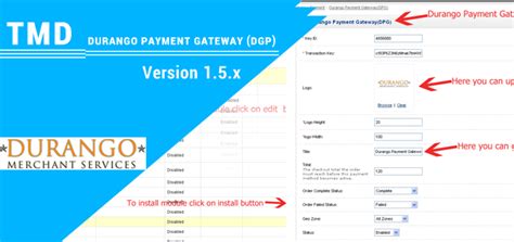 Opencart - Durango Payment Gateway 1.5.x