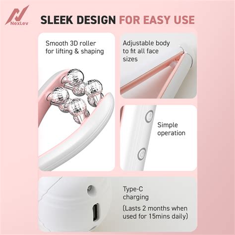 NexLev Face Massager| 3D Roller with EMS & RF Microcurrent | LE-08 ...