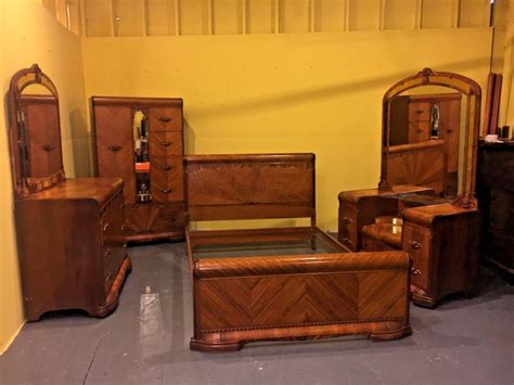 Antique Art Deco Bedroom Furniture : SOLD - Art Deco Waterfall Vintage ...