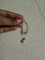 YouBella Jewellery Gold Plated American Diamond Leaf Shape Ear cuffs ...