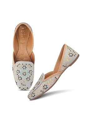 JM LOOKS Women's Handcrafted Embellished Jutti | Traditional & Stylish ...