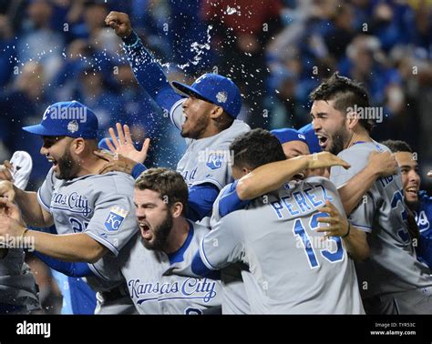 Members of the Kansas City Royals celebrate as they win the World ...