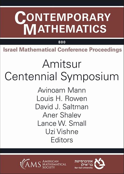 Buy Amitsur Centennial Symposium: 800 (Contemporary Mathematics) Book ...