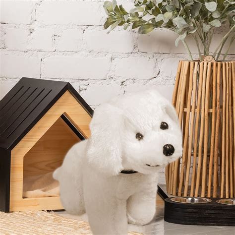 Buy Trendller White Plush Dog Soft Toy, 22 cm, Puppy with Black Nose ...
