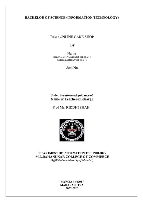 Online Cake Shop - BSc IT Final Year Project Report - Studocu