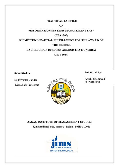 Practical LAB FILE Final - PRACTICAL LAB FILE ON “INFORMATION SYSTEMS ...