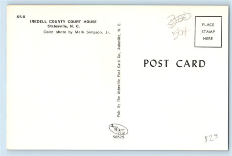Statesville North Carolina Postcard Iredell Court House Building ...