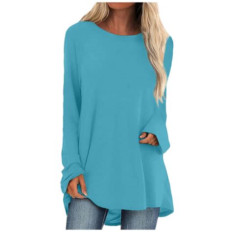 Knosfe Long Tunic Tops To Wear with Leggings Plus Size Trendy Long ...