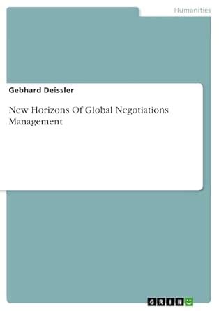 New Horizons Of Global Negotiations Management eBook : Deissler ...