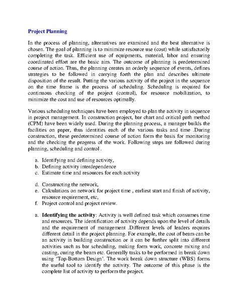 4 - Construction Technology And Management - Project Planning In the ...