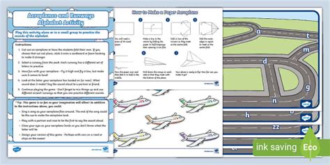 Aeroplanes and Runways Alphabet Activity