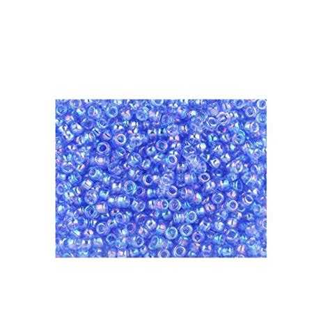 Buy N.K. Round Trans. Colors Rainbow Glass Seed Beads, Cornflower Blue ...