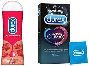 Buy Durex Play Lubricant Gel, Saucy Strawberry - 50 ml & Durex Mutual ...