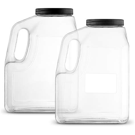 Stock Your Home 128oz Clear Plastic Jugs (2 Pack) - Wide Mouth Gallon ...