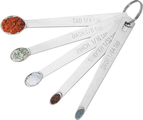 Amazon.com: Stainless Steel Measuring Spoons Set - 5 Pcs, 1/3, 1/4, 3/6 ...