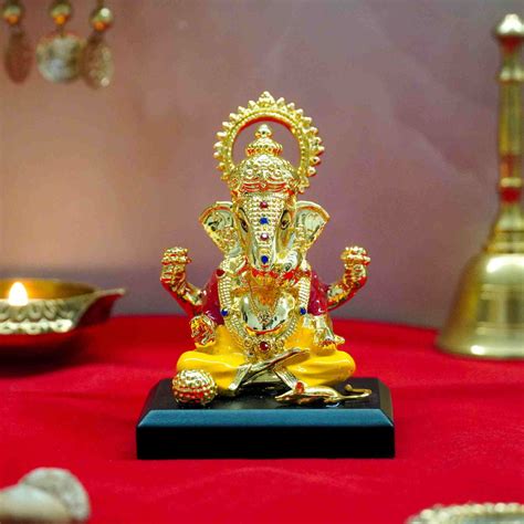 24K Gold Plated Dagdusheth Ganesha Idol – Japam