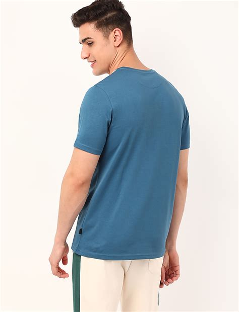 Pure Cotton Colorblock Round Neck T-Shirt