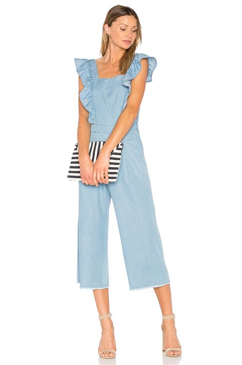 ei8ht dreams Ruffle Jumpsuit in Light Wash | REVOLVE