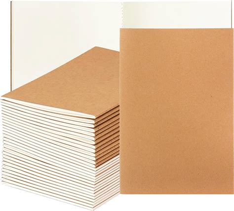 Nicunom 30 Pack A5 Kraft Notebooks, Bulk Blank Journals, Travel Journal ...