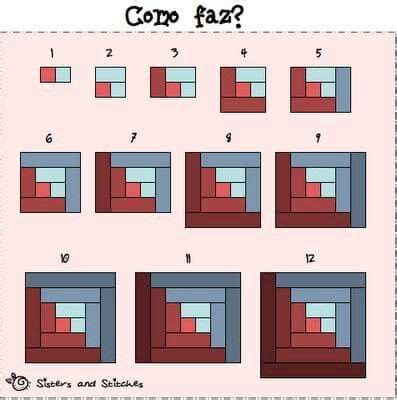 Image result for Log Cabin Quilt Block Tutorial