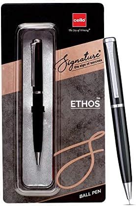 Cello Signature Carbon Slim+Refill Pack | Blue Ink |1 Ball Pen + 1 ...