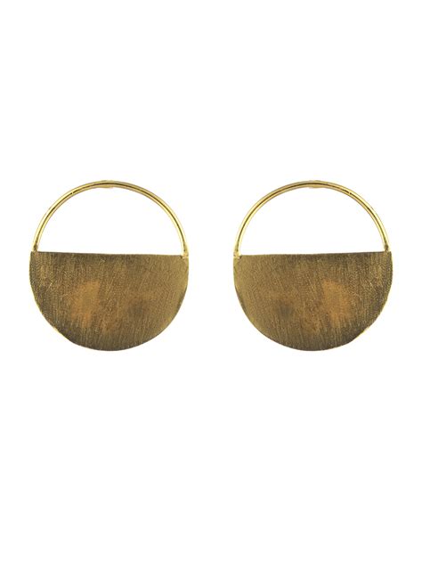 Priyaasi Minimal Round Solid Gold-Plated Earrings
