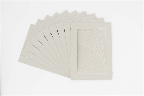 Taupe Acid Free 8x10 Picture Frame Mats with White Core Bevel Cut for ...