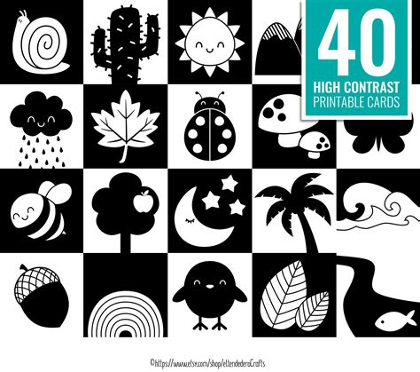 PRINTABLE High Contrast Baby Cards. Monochrome Sensory Flash Cards ...