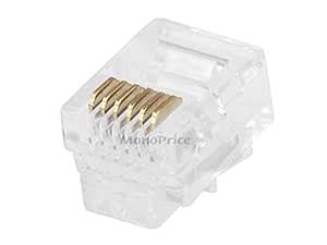 Monoprice RJ12 6P6C Plug Round Solid, 50-Piece/Bag (107271) : Amazon.in ...
