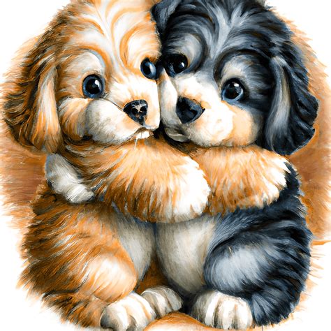 Cute Puppies Hugging