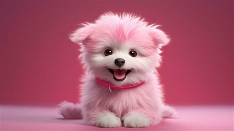 AI generated the little fuzzy pink dog is smiling up at you 35343159 ...