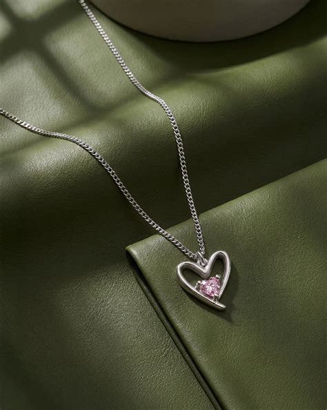 Rhodium Plated Solitaire Heart Pendant and Chain – Carlton London Online