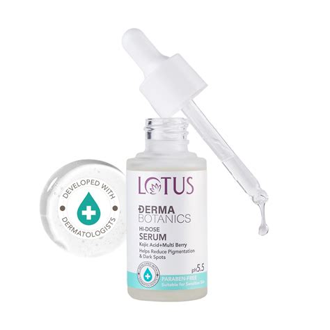 Lotus DermaBotanics Kojic Acid + Multi Berry Hi-Dose Serum | Reduces ...