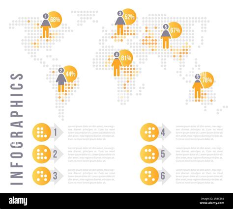 Demographic analysis world map infographic chart design template Stock ...