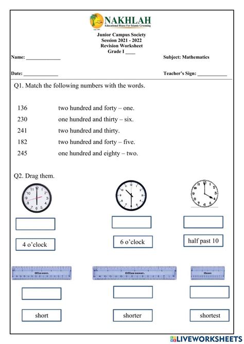 Mathematics Practice Worksheet interactive worksheet | Live Worksheets
