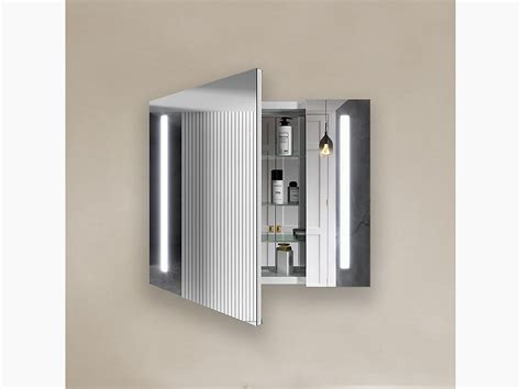 Buy Verdera 86.6 cm W x 76.2 cm H two-door lighted mirrored cabinet ...