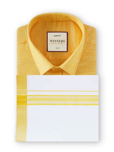 Winner Club Colour Shirts & Fancy Border Dhoti -Buttercup Yellow ...