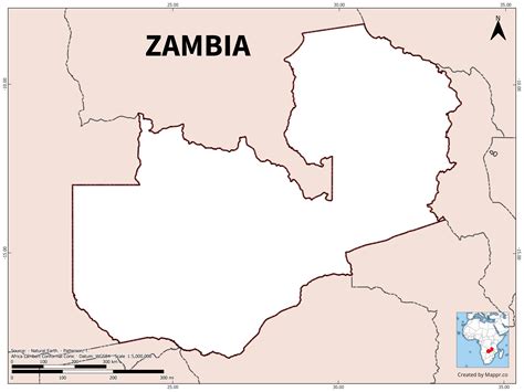 Zambia Map Outline
