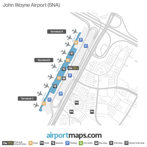 Map of John Wayne Airport (SNA) – Terminal Map | Airportmaps.com