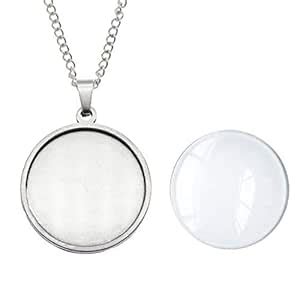 Julie Wang 10 Sets Stainless Steel Bezel Tray Pendant with Glass ...