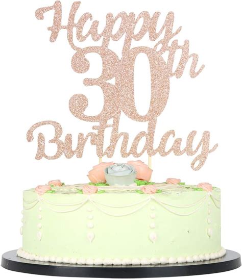 Buy LVEUD 30th birthday cake topper for happy birthday 30 Rose gold ...